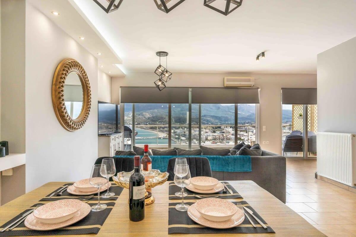 Sitia Panoramic Penthouse - Close To Sandy Beach - Private Parking Exterior foto